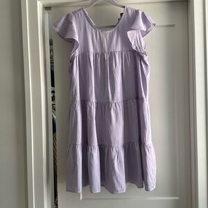 Lavender Gingham Tiered Babydoll Sundress